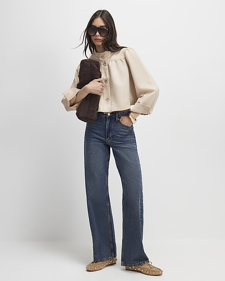 River Island Pink Faux Suede Long Sleeve Jacket