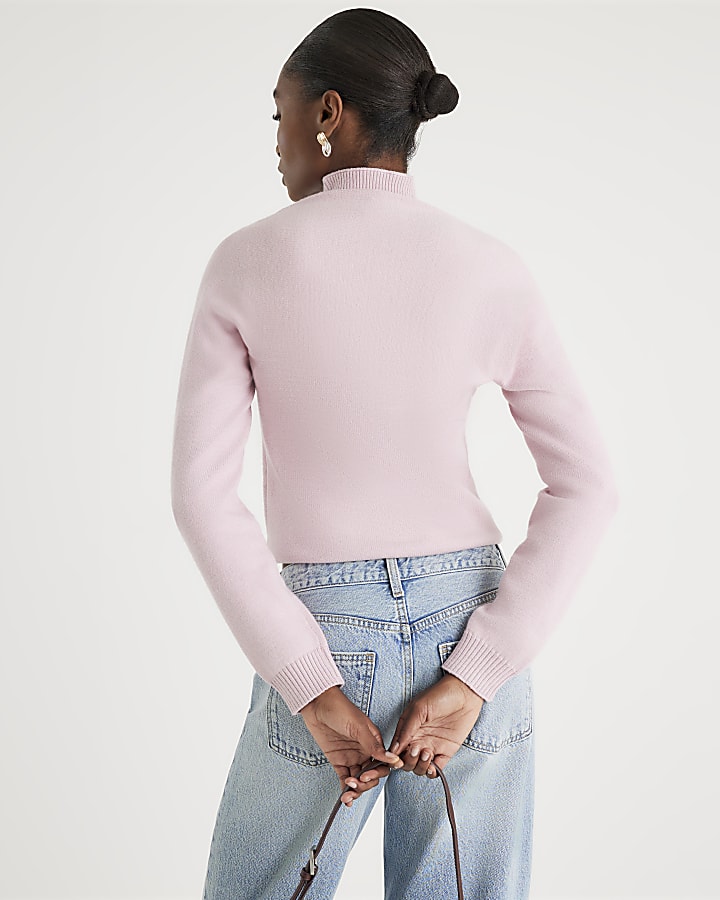 River Island Pink Knit 2 In 1 Shrug Top