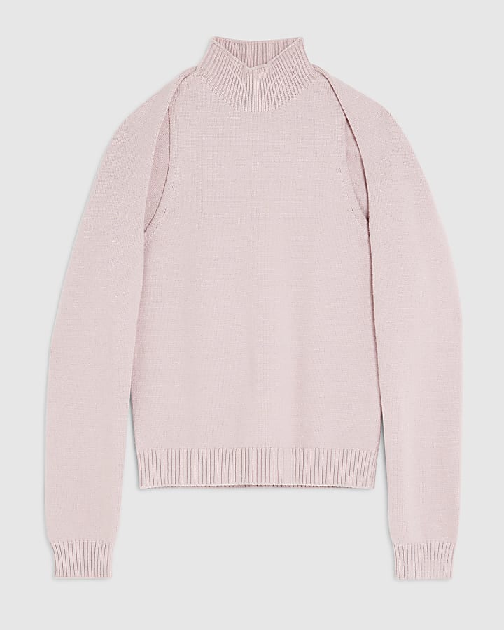 river island Pink Knit 2 in 1 Shrug Top