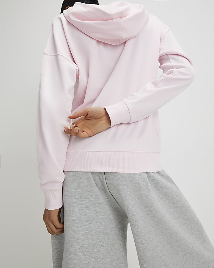 River Island Pink Long Sleeve Wrap Front Hoodie