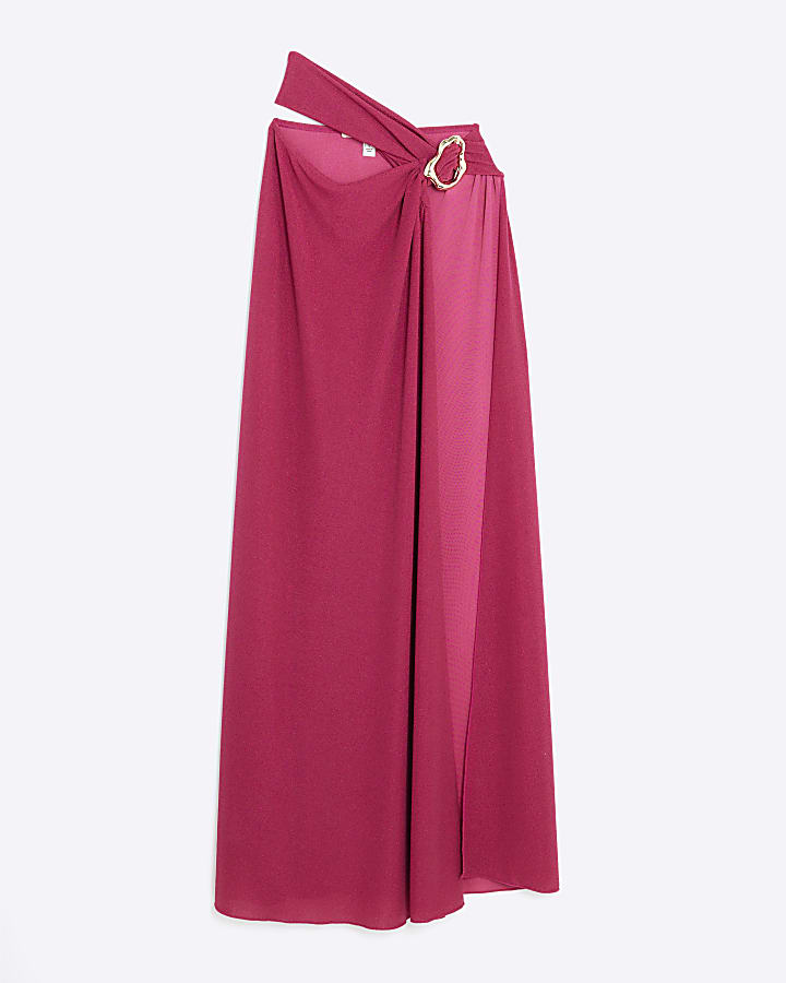 river island Pink Metallic Glitter Beach Skirt