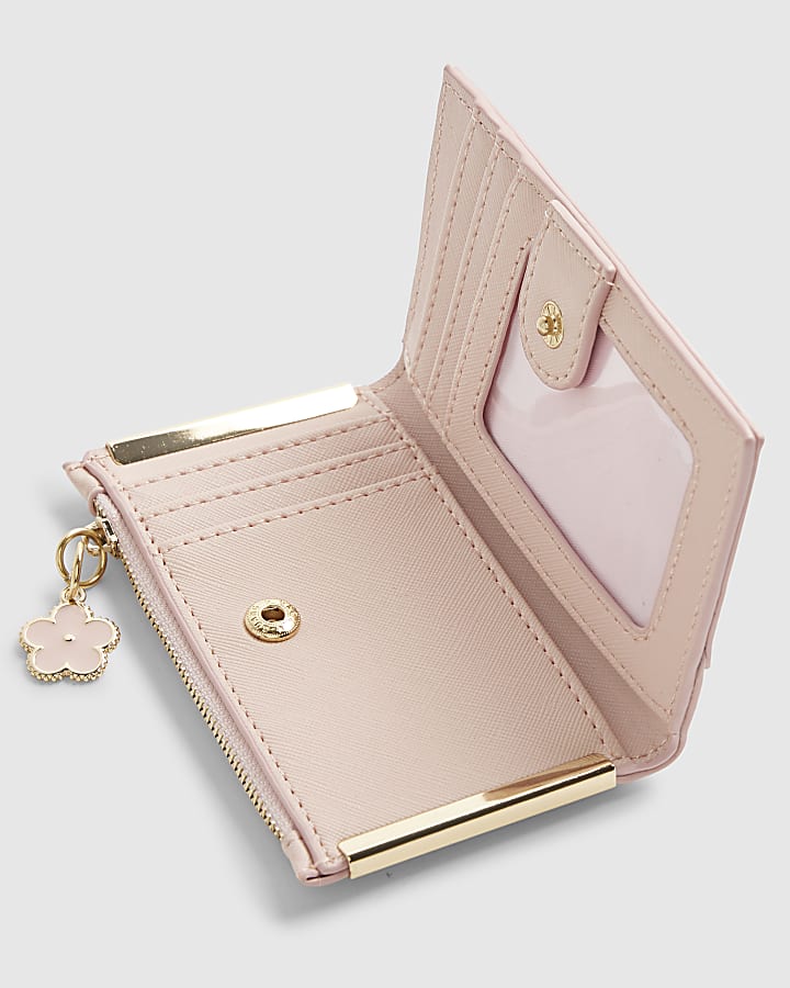 river island Pink Monogram Metal Corner Purse