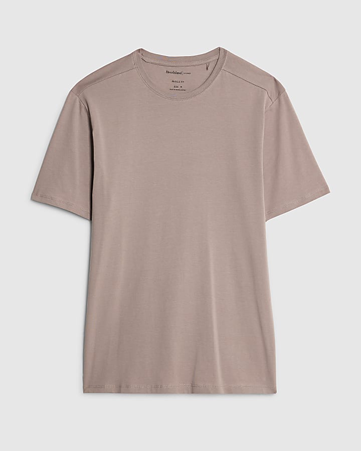 river island Pink Muscle Fit Short Sleeve T-shirt