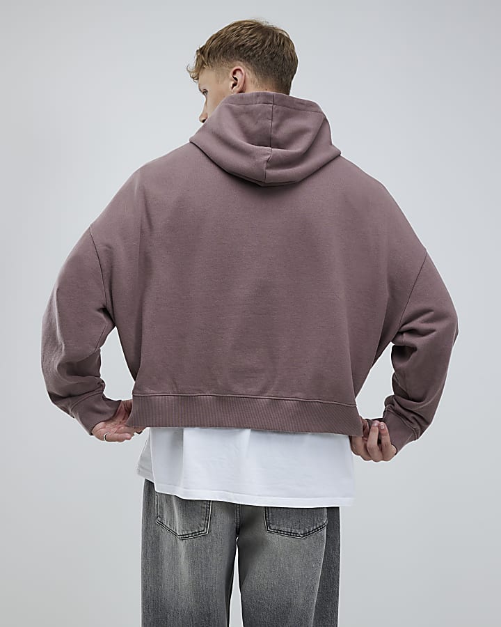 River Island Pink Oversized Fit Saint Paris Hoodie