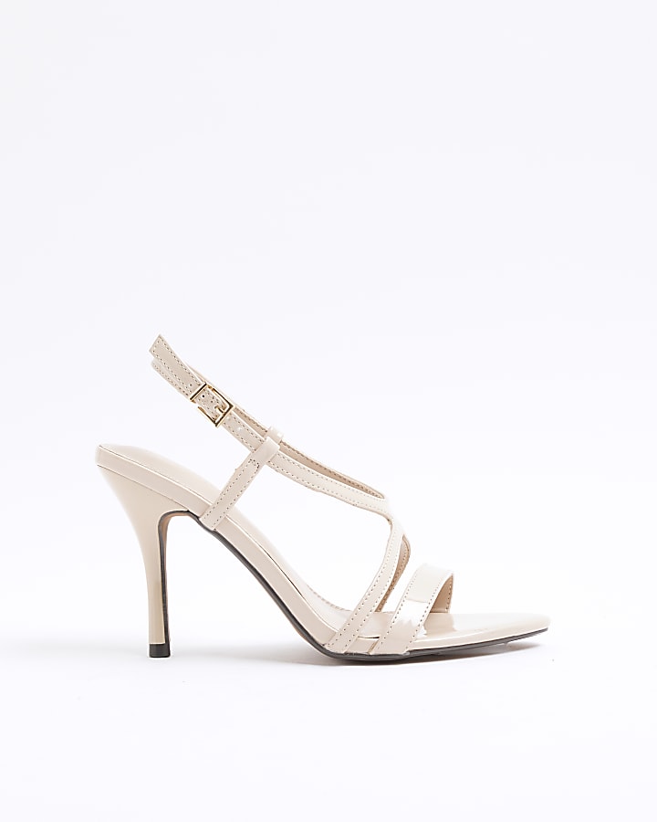 River Island Pink Patent Heeled Sandals
