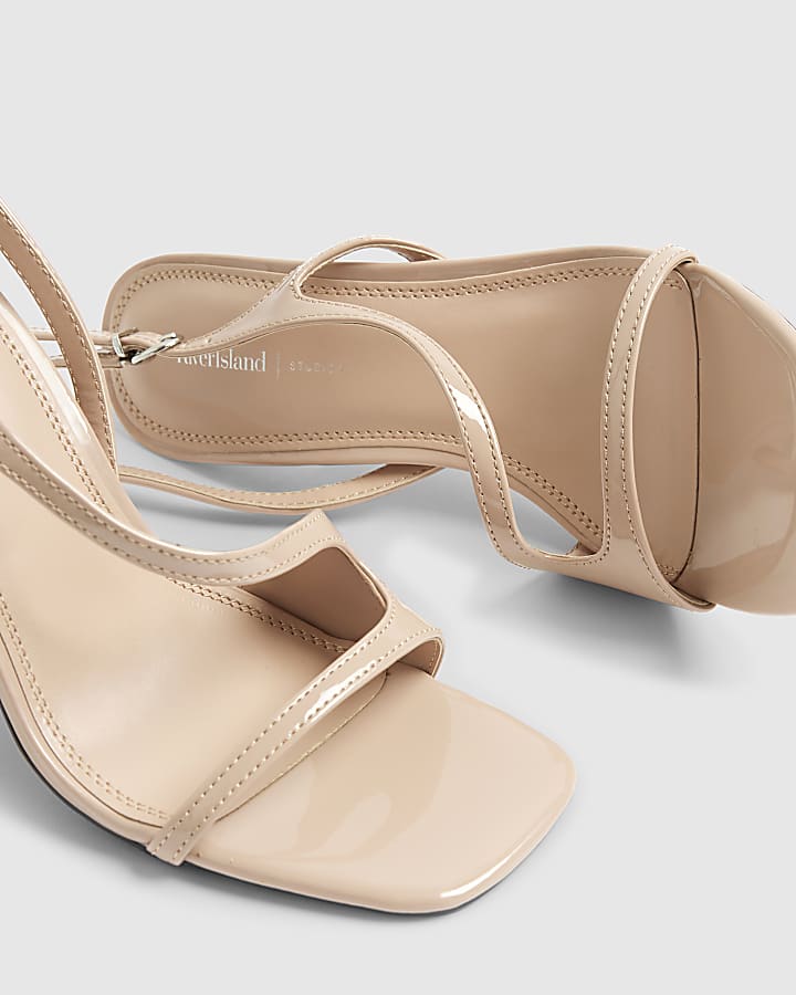 river island Pink Perspex Block Heeled Sandals