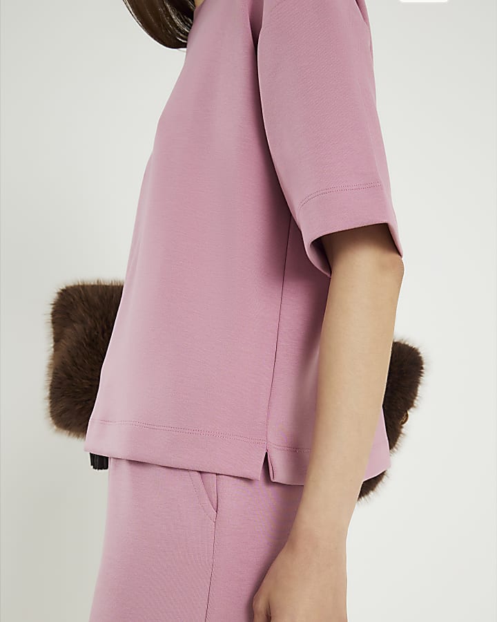 River Island Pink Premium Boxy Fit T-shirt