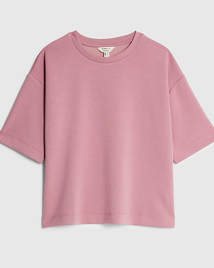 river island Pink Premium Boxy Fit T-shirt