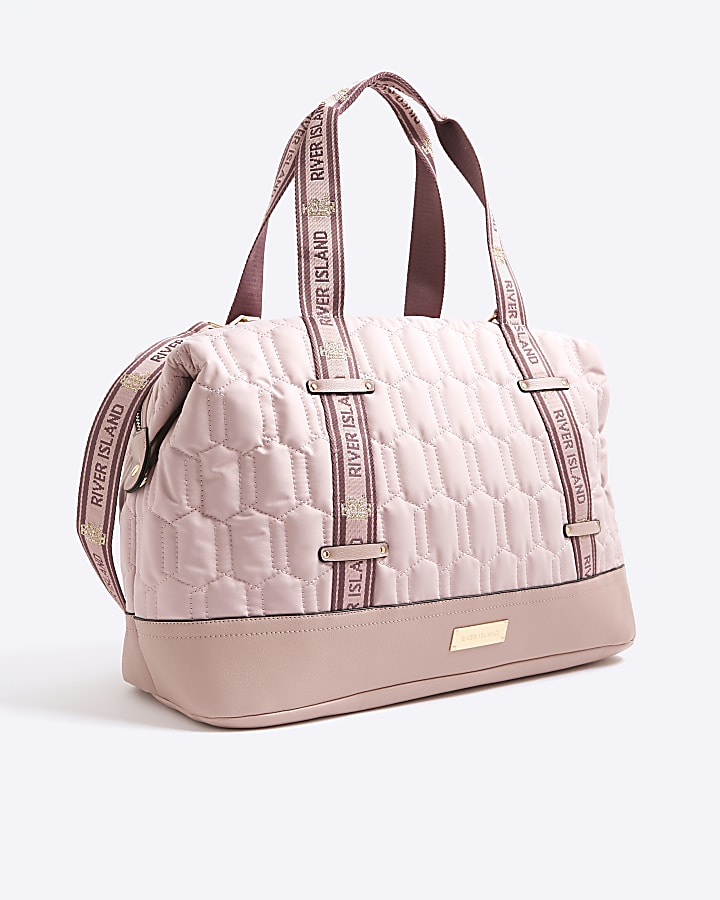 River Island Pink Quilted Holdall Bag