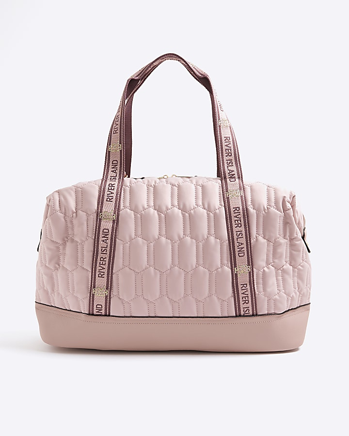 River Island Pink Quilted Holdall Bag
