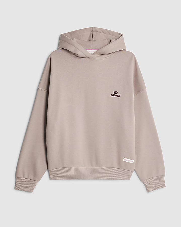 river island Pink RVR Edition Back Print Hoodie