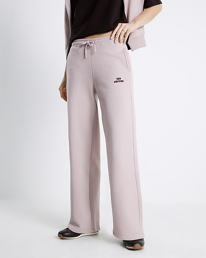 River Island Pink RVR Edition Wide Leg Joggers