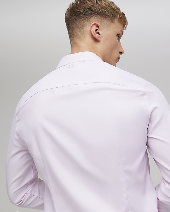 River Island Pink Slim Fit Premium Formal Shirt