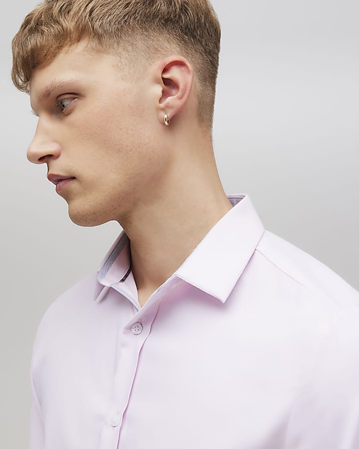 River Island Pink Slim Fit Premium Formal Shirt
