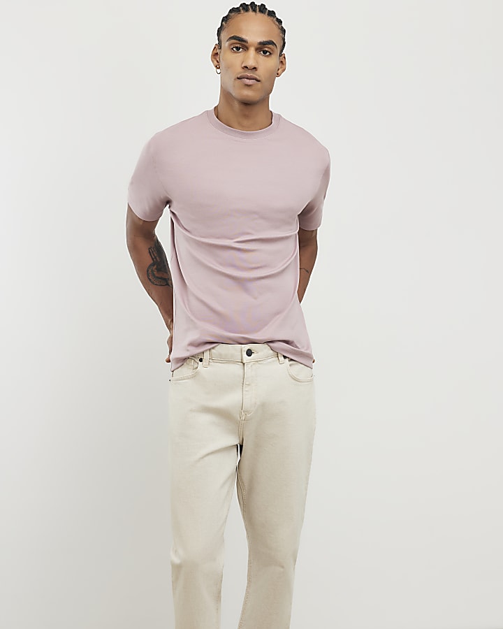 River Island Pink Slim Fit T-Shirt