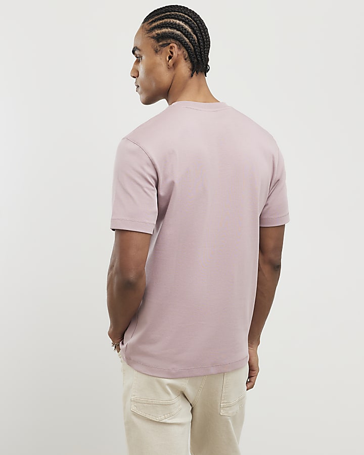 River Island Pink Slim Fit T-Shirt