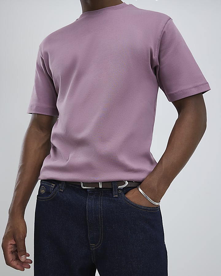 River Island Pink Slim Fit T-Shirt