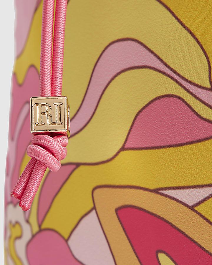 River Island Pink Swirl Quilted Holdall Bag