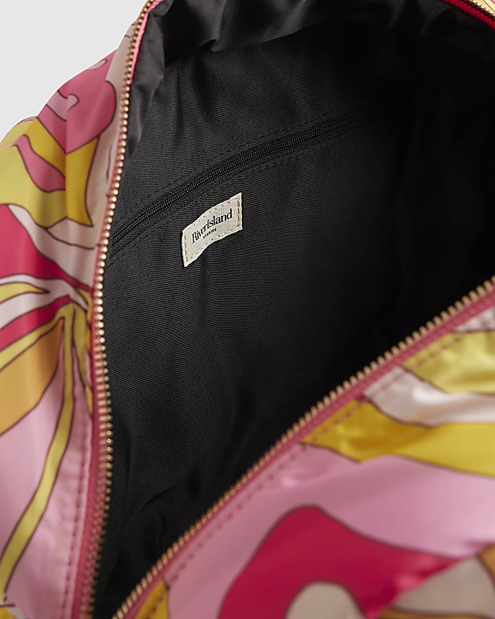 river island Pink Swirl Quilted Holdall Bag