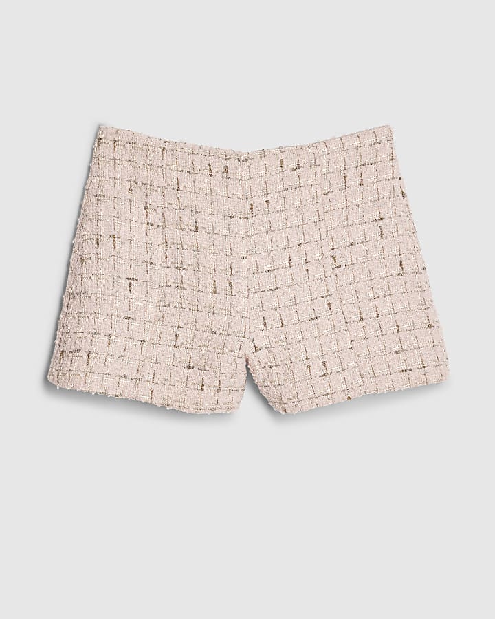 river island Pink Tailored Boucle Shorts