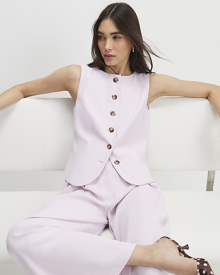 River Island Pink Tailored Waistcoat