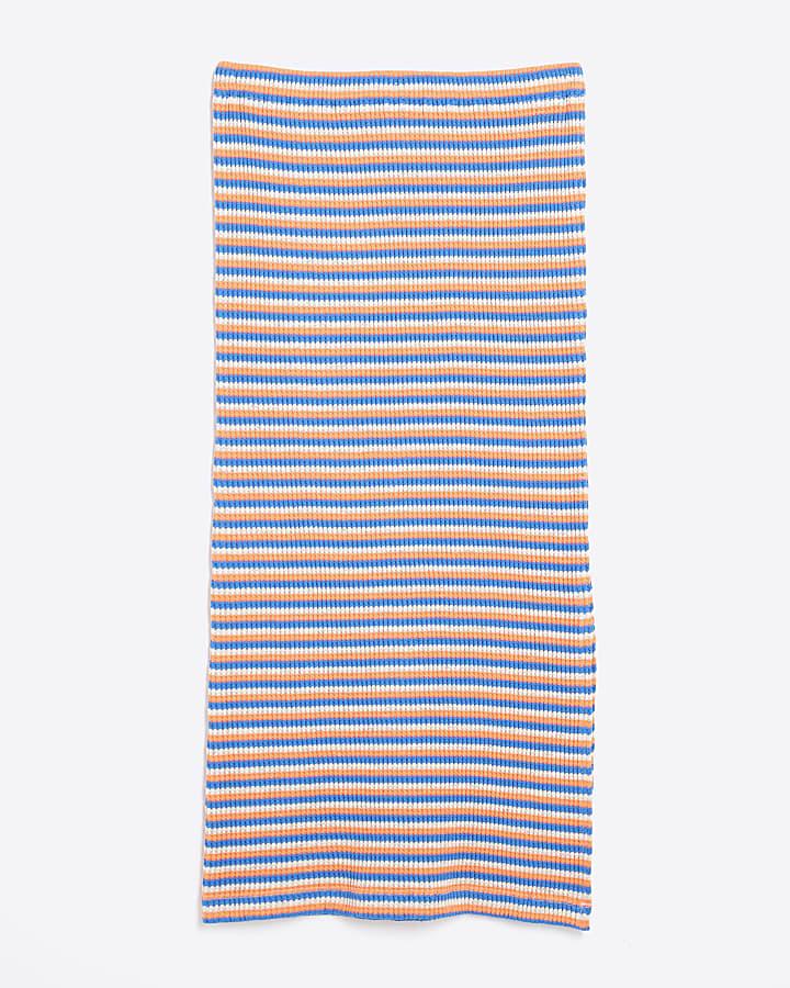river island Pink Textured Stripe Midi Skirt