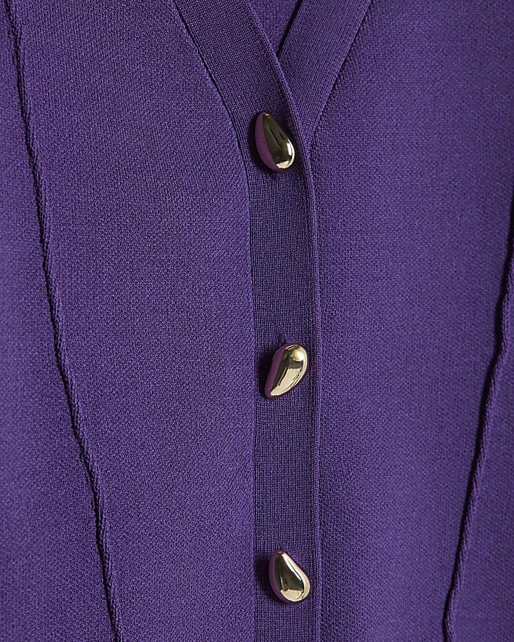 river island Purple Knitted Structured Cardigan