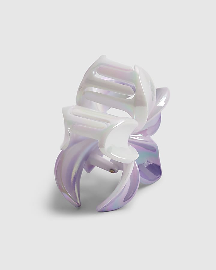 river island Purple Ombre Floral Hair Claw