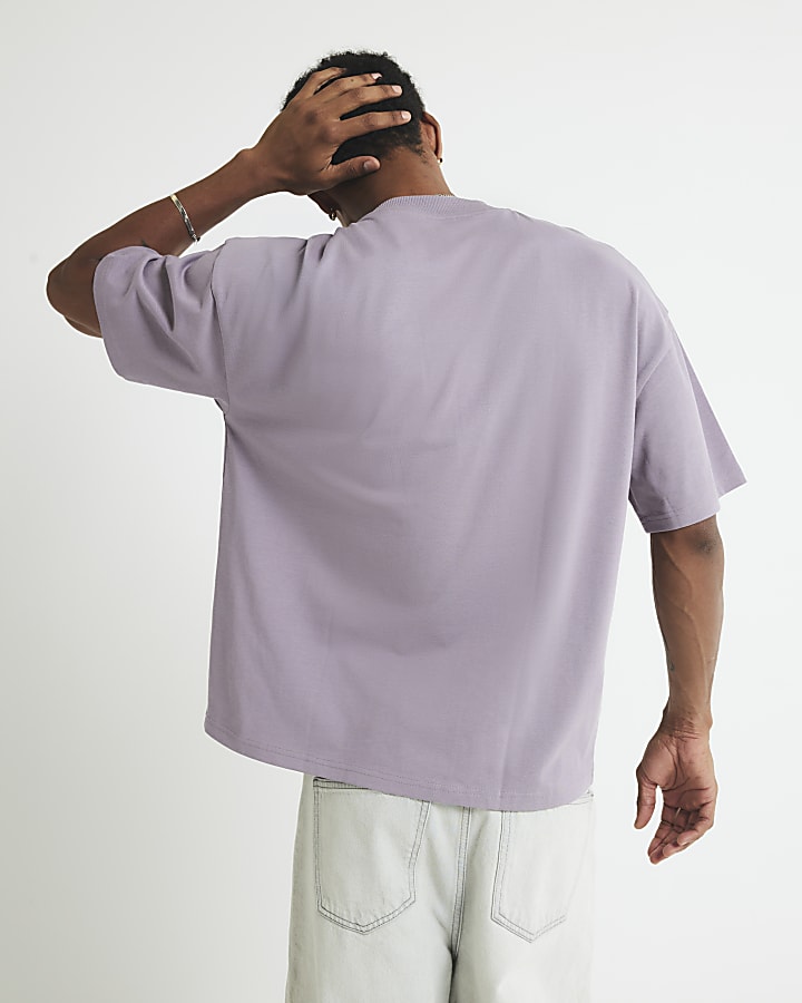 River Island Purple Oversized Fit T-Shirt