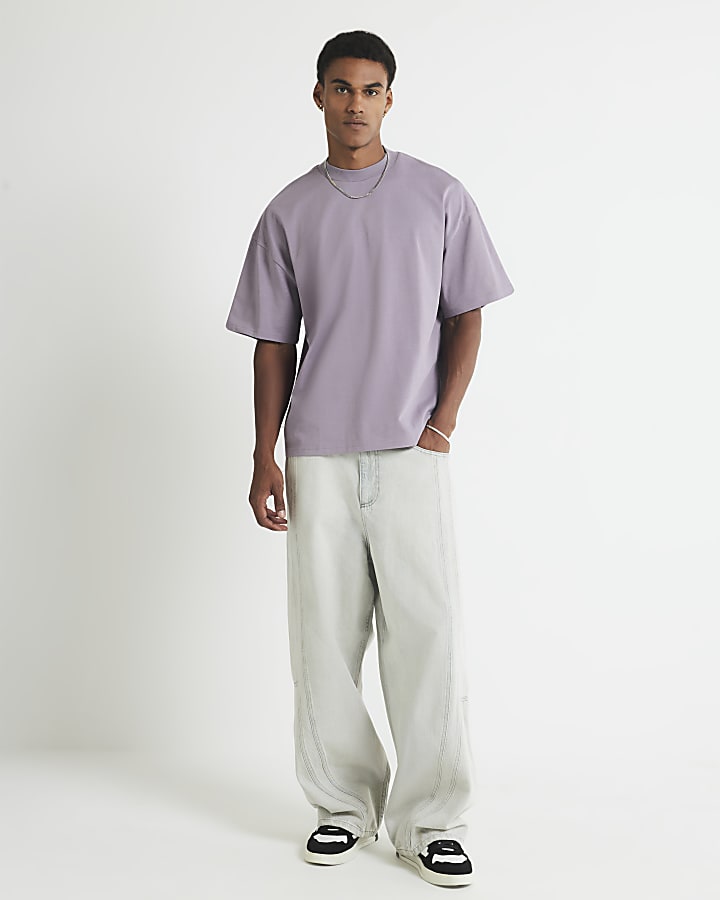 River Island Purple Oversized Fit T-Shirt