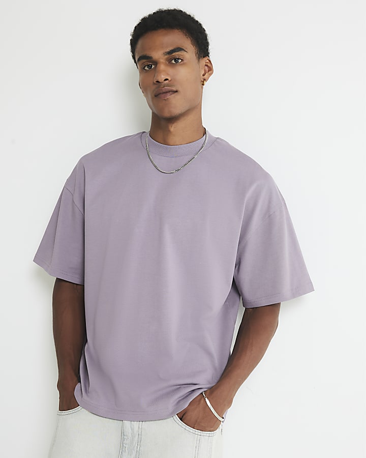 River Island Purple Oversized Fit T-Shirt