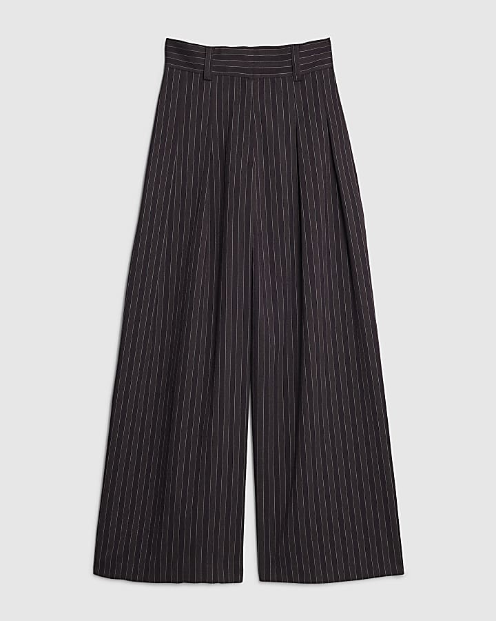 river island Purple Pinstripe Wide Leg Trousers