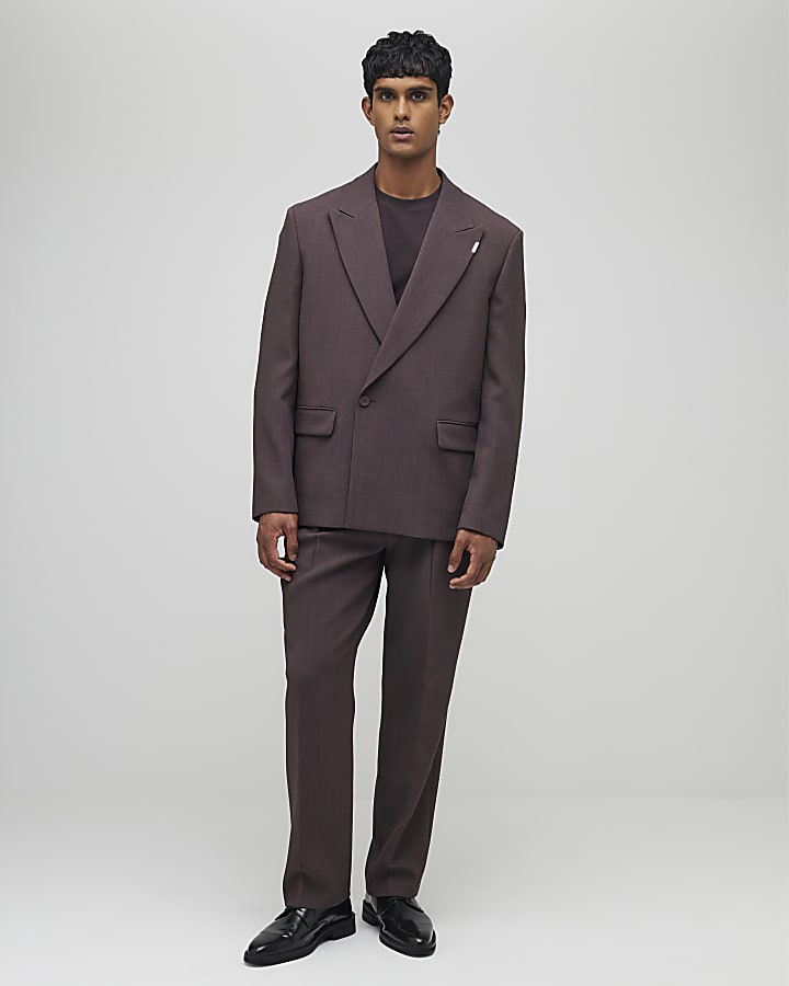 River Island Purple Relaxed Fit Wrap Suit Jacket