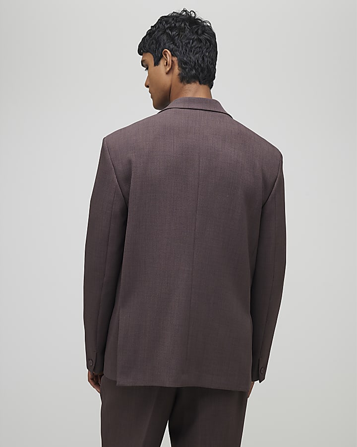 River Island Purple Relaxed Fit Wrap Suit Jacket