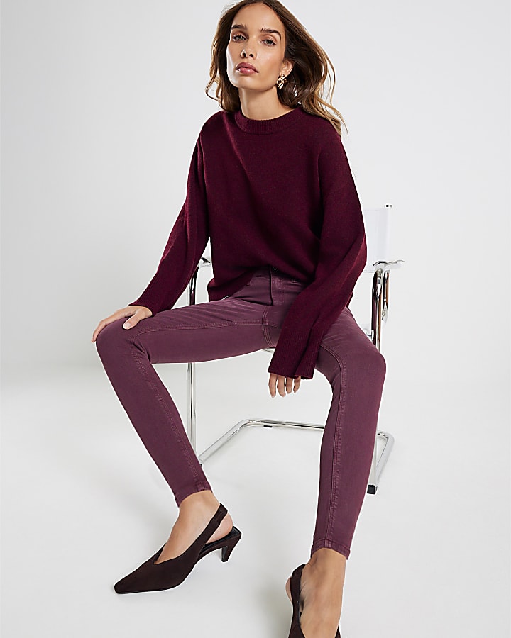 River Island Purple Skinny Jeans