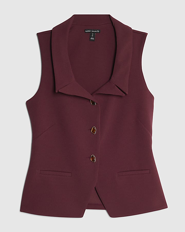river island Purple Sleeveless Lapel Waistcoat