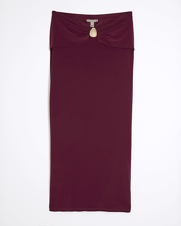 river island Purple Trim Midi Pencil Skirt
