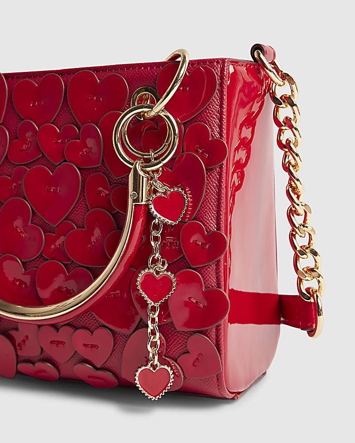 River Island Red 3D Heart Tote Bag