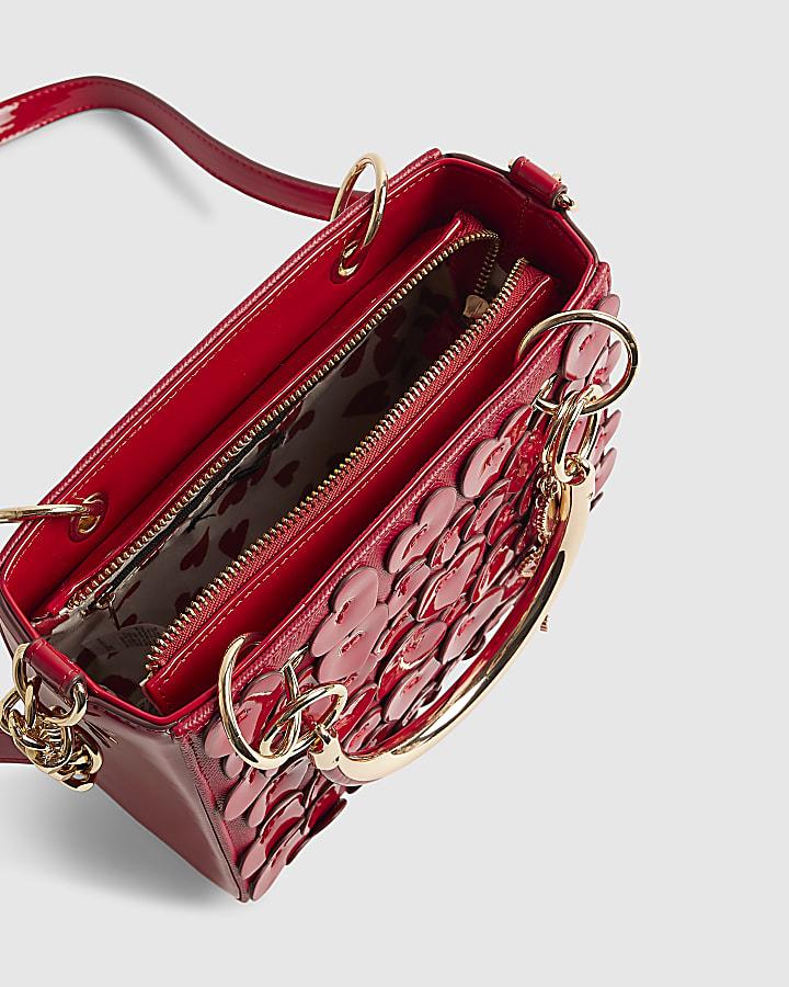 river island Red 3D Heart Tote Bag