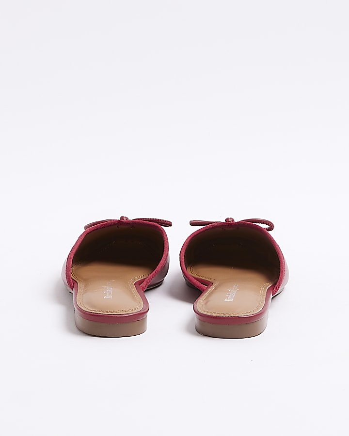 River Island Red Backless Mule Ballet Pumps