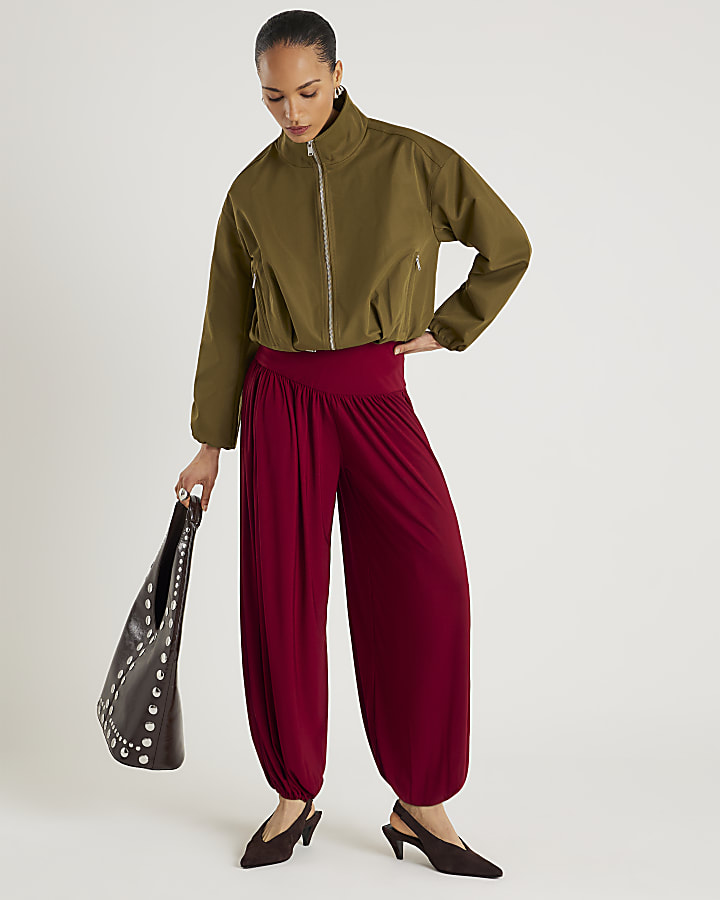 River Island Red Balloon Leg Trousers