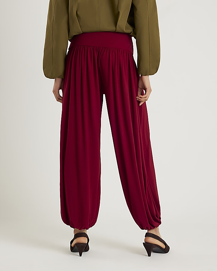 River Island Red Balloon Leg Trousers