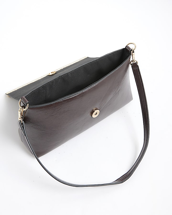 river island Red Bar Front Clutch Bag