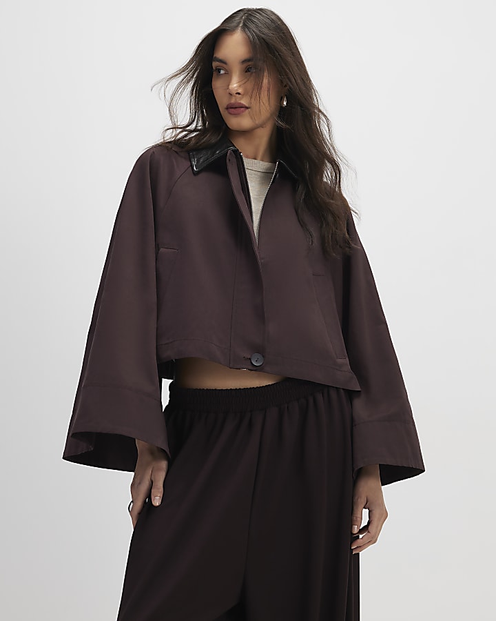 River Island Red Batwing Sleeve Barn Jacket