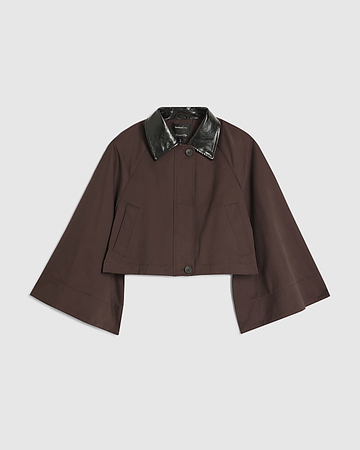 river island Red Batwing Sleeve Barn Jacket