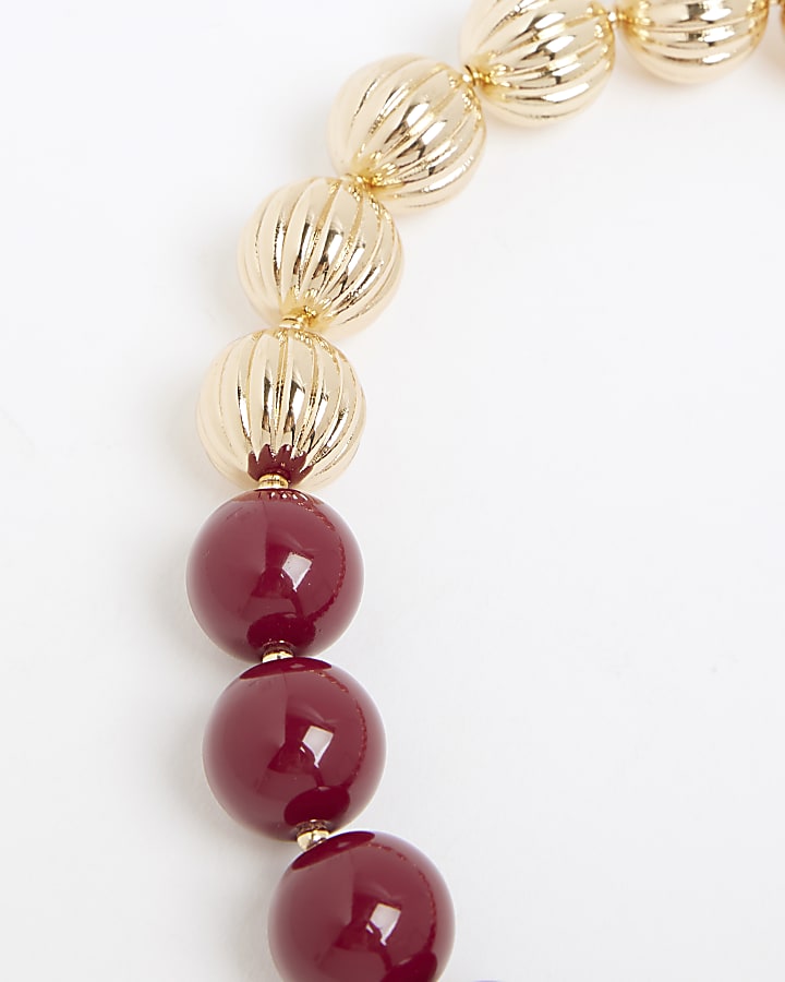 River Island Red Beaded Necklace