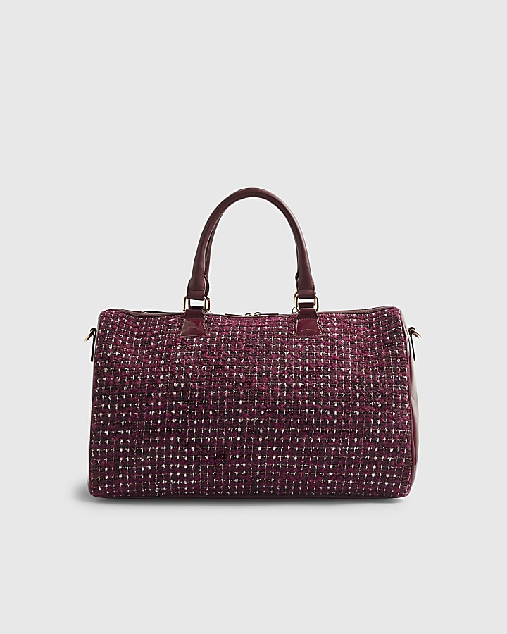 River Island Red Boucle Charm Holdall Bag