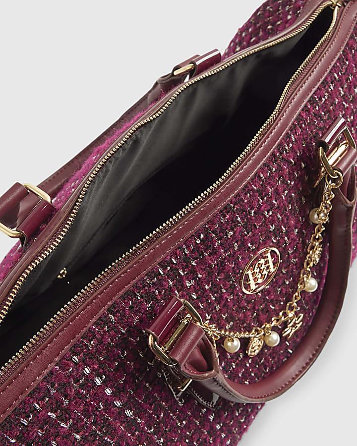 river island Red Boucle Charm Holdall bag