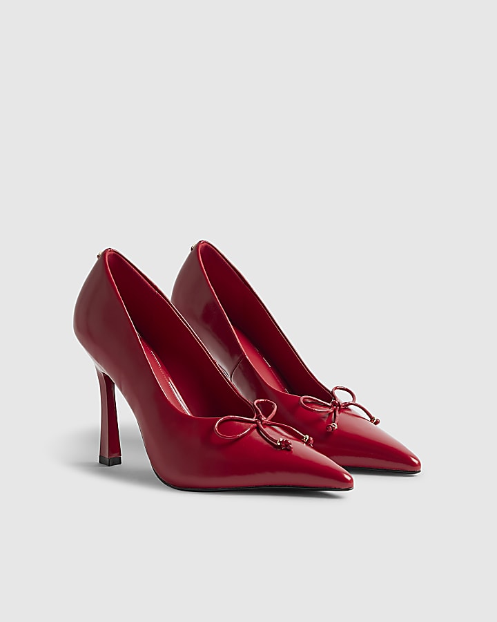 River Island Red Bow Court Heels