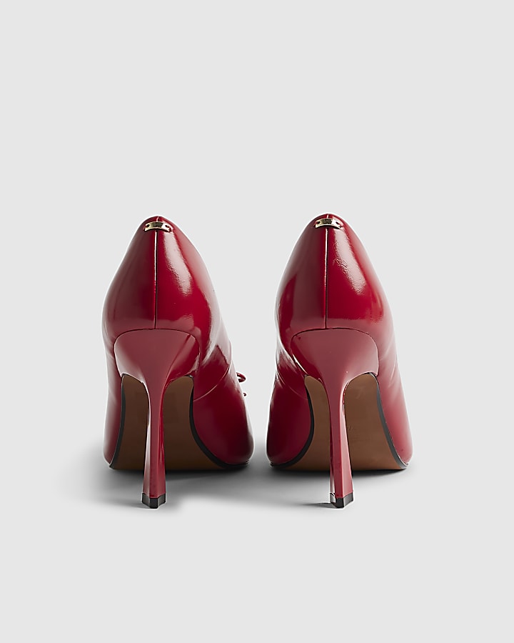 River Island Red Bow Court Heels